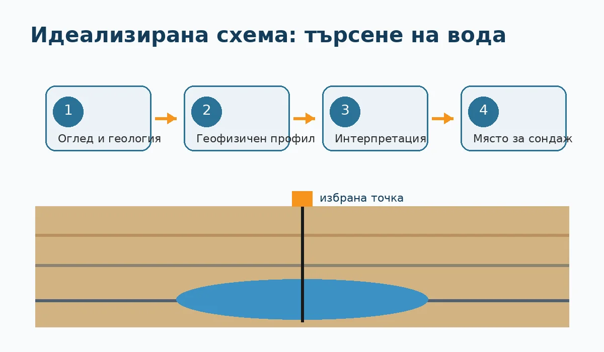 Избор на място за сондаж след геоложка и геофизична оценка